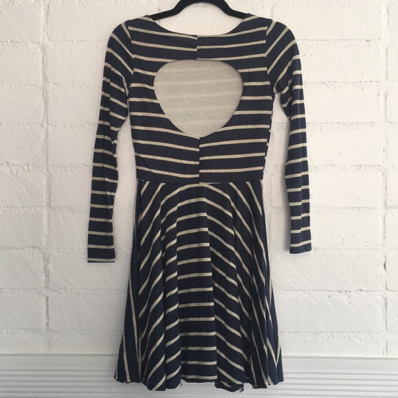 Long Sleeve Skater Dress w/ Back Cutout - Picture 2 of 3